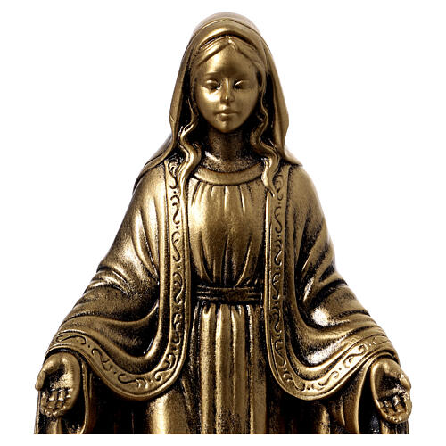 Estatua resina Virgen Milagrosa 30 cm latón 2