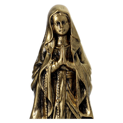 Figurka Madonna z Lourdes, żywica, 15 cm, kolor mosiężny 2