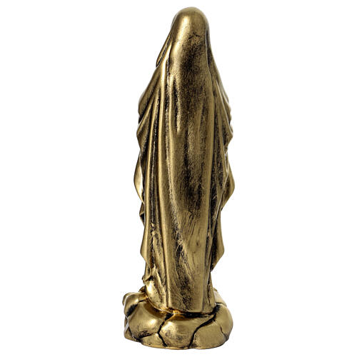 Figurka Madonna z Lourdes, żywica, 15 cm, kolor mosiężny 5