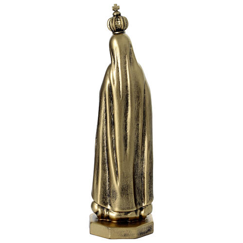 Estatua resina Virgen de Fátima 15 cm efecto latón 5