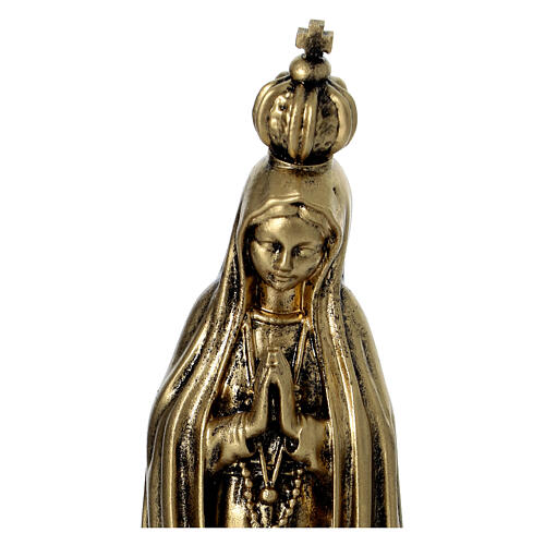 Madonna z Fatimy, żywica, efekt mosiądzu, 20 cm 2