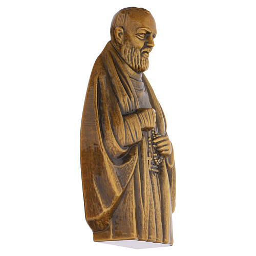 St. Pio Bronze Wall Plaque for Outdoor Use 20x15 cm 4