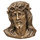 Placa rostro Cristo corona espinas bronceada de pared para exterior s1
