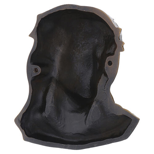 Placa rosto de Cristo coroa de espinhos bronzeada para parede externa 3