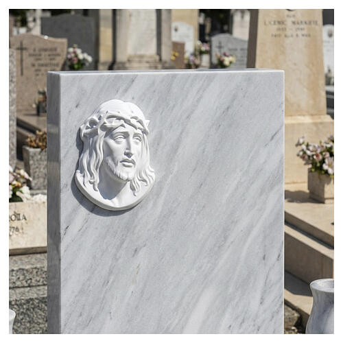 White-enamel outdoor plaque, Jesus with Crown of Thorns 2