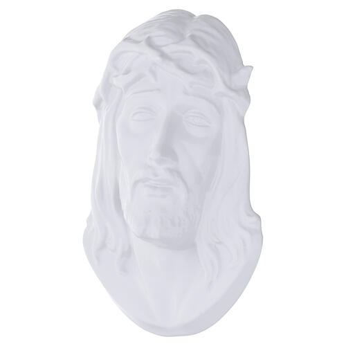 White-enamel outdoor plaque, Jesus with Crown of Thorns 3