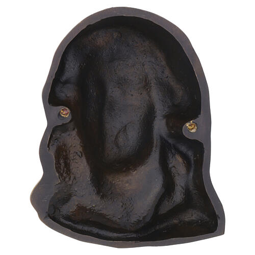 Reliefplakette mit dem Antlitz der Gottesmutter und Schleier aus Bronze 3