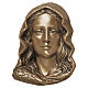 Reliefplakette mit dem Antlitz der Gottesmutter und Schleier aus Bronze s1