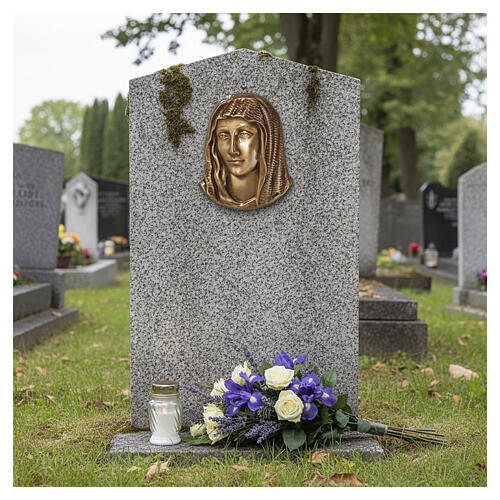 Placa rostro Virgen bajorrelieve bronceado para exterior 2