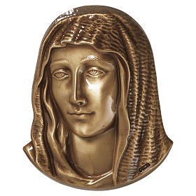 Plaque Virgin face in bronze relief for outdoor use