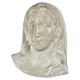 Plaque with Virgin Mary's face, Botticino marble effect outdoor bas-relief s1
