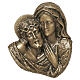 Reliefplakette mit den Antlitzen der Gottesmutter und Christi aus Bronze zur Wandmontage für den Außenbereich s1