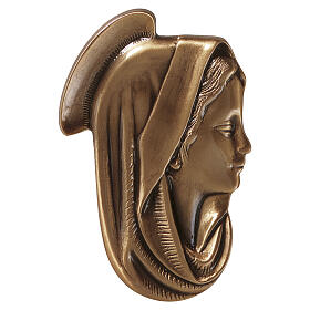 Placa perfil Virgen con aureola bronce para exterior 18x11 cm