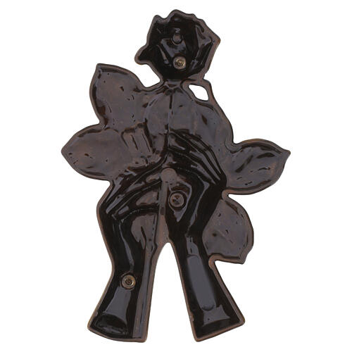 Plaque mains avec rose effet bronze pour extérieur 13x8,5 cm 3