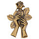 Bronzed Hands with Rose Grave Plaque for Outdoor Use, 13x8.5 cm s1