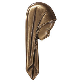 Placa perfil Nossa Senhora moderna bronzeada 23x9 cm