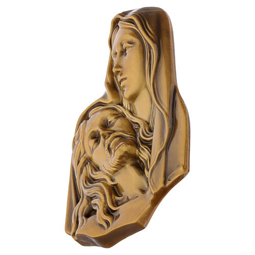 Pietà wall plaque in bronze finish, bas-relief 4