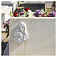 Pietà wall plaque with Our Lady and Jesus Christ, Carrara marble finish, for outdoor use s2