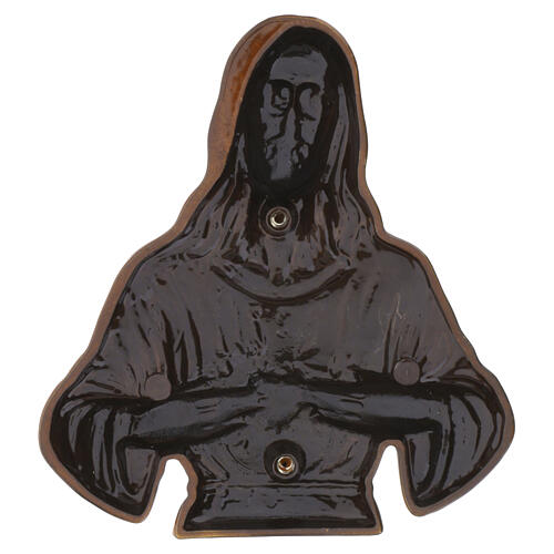 Reliefplakette mit der Halbfigur des Heiligsten Herzens Jesu aus Bronze im Flachrelief für den Außenbereich 3