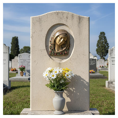 Plaque Vierge dans le jardin de rosiers en bronze couleurs pour l'extérieur 2