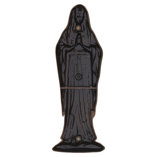 Placa Nossa Senhora de Lourdes bronzeada para exterior 26x10 cm 4