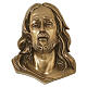 Placa rostro Cristo bronceada en relieve para exterior 10x8x4 cm s1