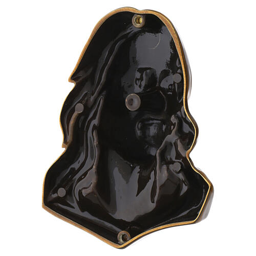 Plaque visage du Christ en bronze en relief pour l'extérieur 10x8x4 cm 3