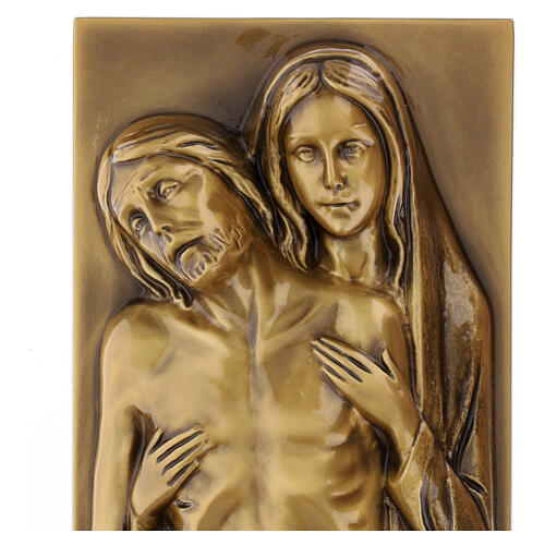 Placa de pared Piedad acabado bronce 50x15 cm 4