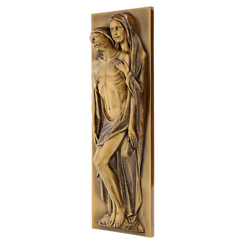 Plaque murale Pietà finition bronze 50x15 cm 6