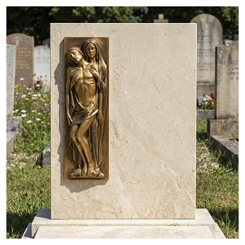 Bronze-finish Wall Plaque Pieta, 50x15 cm 2