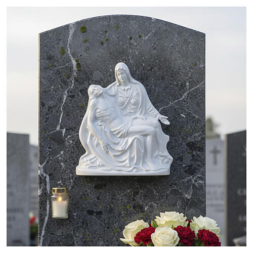 Plaque murale appliquée Pietà de Michel-Ange finition blanche 2