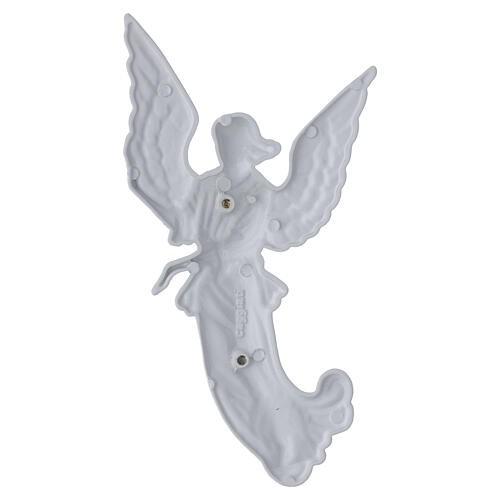 Angel in flight wall plaque, white finish 4