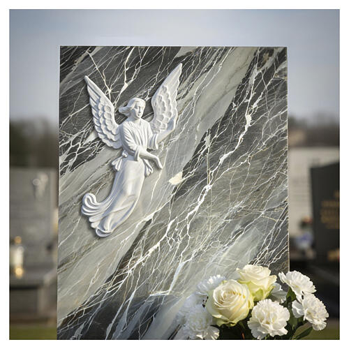Plaque appliquée « Ange en vol » finition blanche pour mur 2