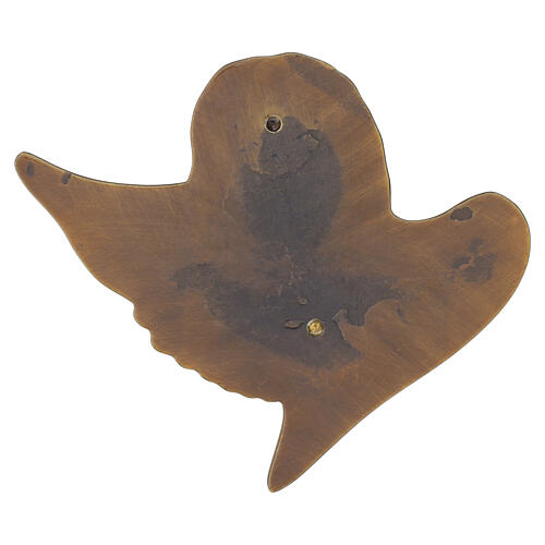 Plaque ange ailes dirigées vers la droite en bronze pour extérieur 14x16 cm 3