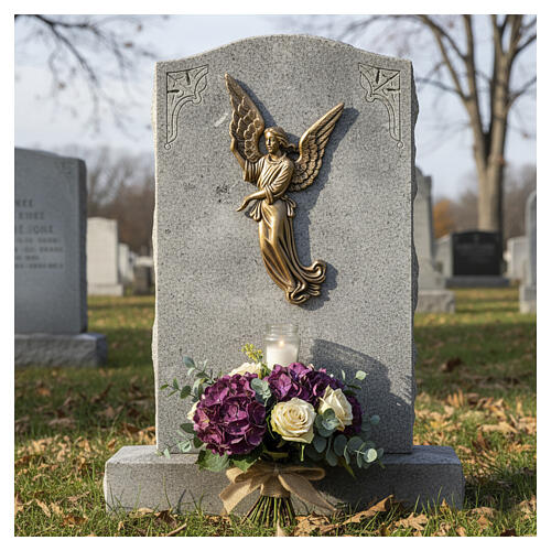 Bronzed Outdoor Plaque Angel Looking Right 2