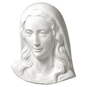 Classic White Enamel Virgin Mary Face Outdoor Plaque