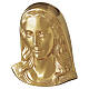 Plaque visage Vierge doré pour extérieur, regard vers la gauche s1