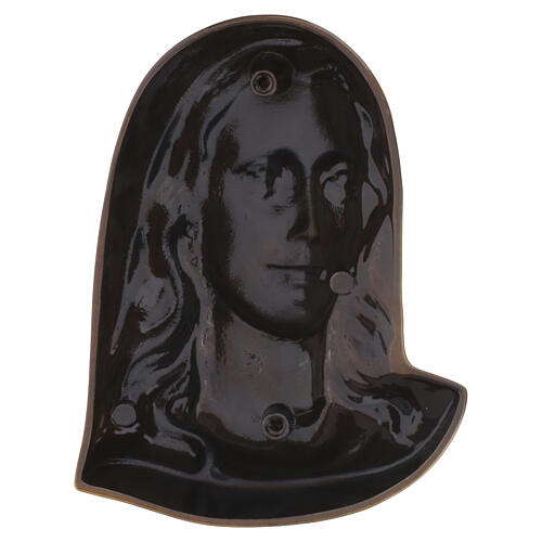 Bronzed Outdoor Plaque Virgin Mary Face Looking Right 3