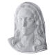 Outdoor wall plaque with face of Our Lady, Carrara marble finish, for tombstones s1