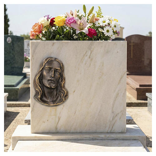 Bronzed Christ Face Applied Wall Plaque 2