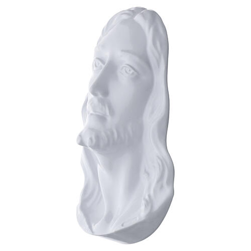 Placa aplicativa Cristo de pared acabado blanco en bajorrelieve. 3
