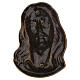 Classic bronzed outdoor plaque with Christ's face s3