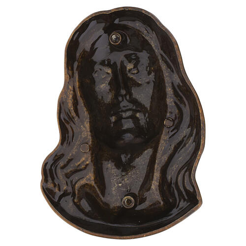 Classic Bronzed Outdoor Plaque of Christ's Face 3