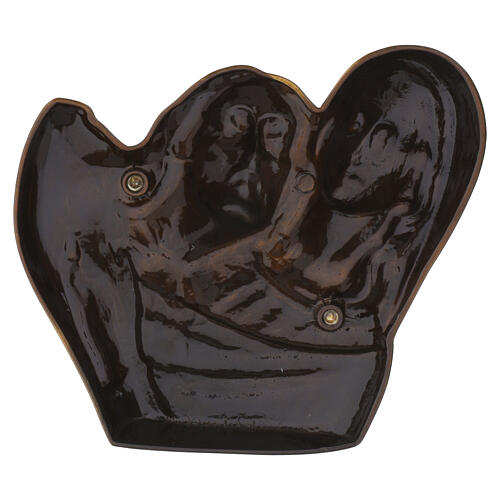 Plaque bronze brillant Pieta en bas-relief pour extérieur 3