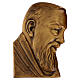 Placa rostro Padre Pío perfil bronceado para exterior 24x16 cm s1