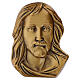 Placa rostro Jesús bronceada para exterior 11x8 cm s1