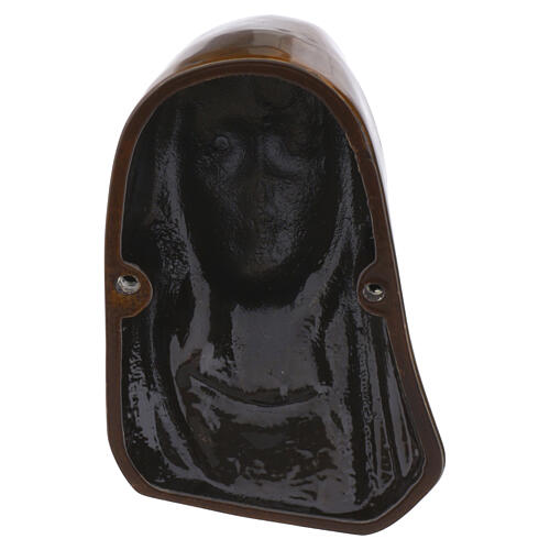 Placa rosto Virgem efeito bronze para exterior 10x6x4 cm 3