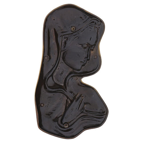 Placa Virgen velo bajorrelieve bronceado 20x11 cm 3