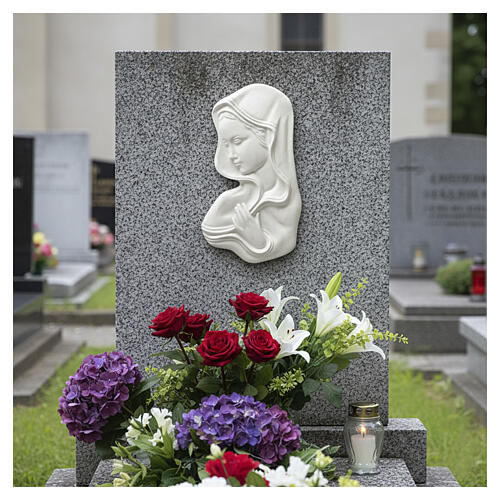 Plaque Vierge en profil émail blanc pour extérieur 20x10 cm 2