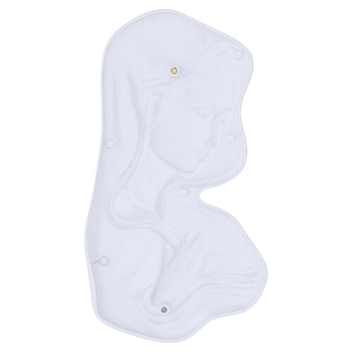 Plaque Virgin Mary in profile white enamel for outdoor 20x10 cm 3